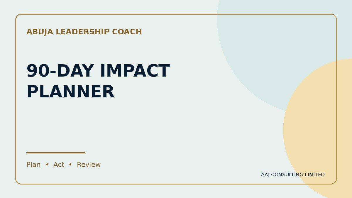 The 90-Day Purpose-to-Impact Planner cover