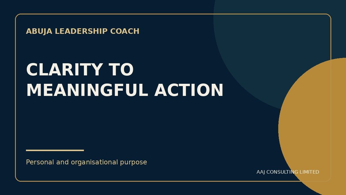 Purpose and personal transformation coaching in Abuja